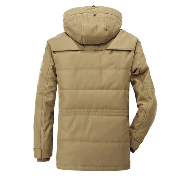 Herren Outdoor Winterjacke mit abnehmbarer Kapuze und Fleece-Futter – Robuste Freizeitjacke für kalte Tage