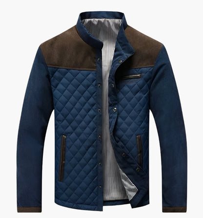 Herren Steppjacke im Patchwork-Design – Eleganter Freizeitstil für Alltag und Büro