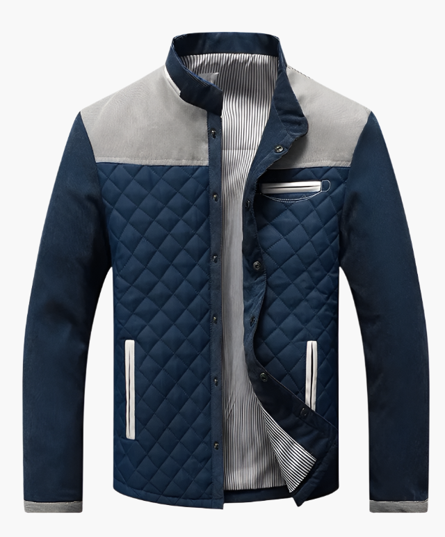 Herren Steppjacke im Patchwork-Design – Eleganter Freizeitstil für Alltag und Büro