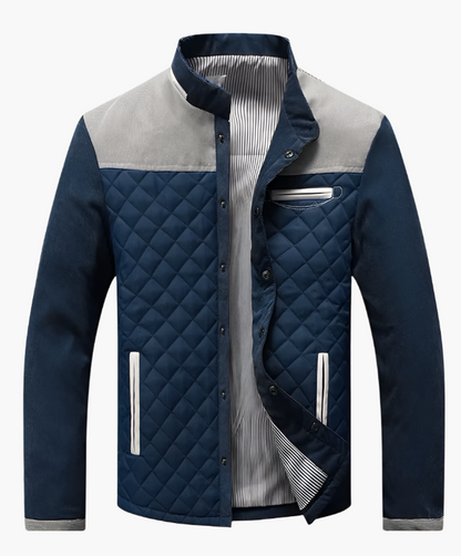 Herren Steppjacke im Patchwork-Design – Eleganter Freizeitstil für Alltag und Büro