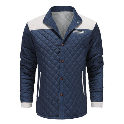 Herren Steppjacke im Patchwork-Design – Eleganter Freizeitstil für Alltag und Büro