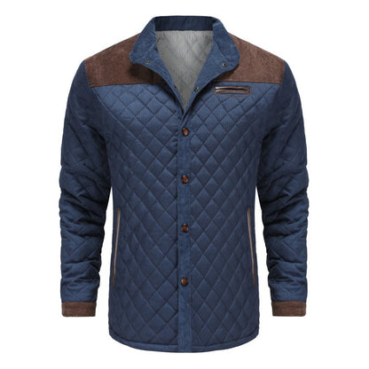 Herren Steppjacke im Patchwork-Design – Eleganter Freizeitstil für Alltag und Büro