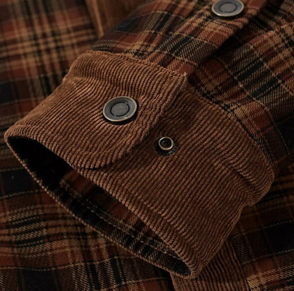 Herren Outdoor Flanelljacke im Karomuster – Freizeit- und Arbeitsjacke mit Fleece-Futter