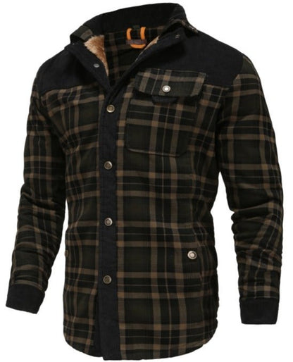 Herren Outdoor Flanelljacke im Karomuster – Freizeit- und Arbeitsjacke mit Fleece-Futter