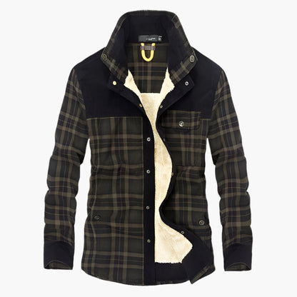 Herren Outdoor Flanelljacke im Karomuster – Freizeit- und Arbeitsjacke mit Fleece-Futter