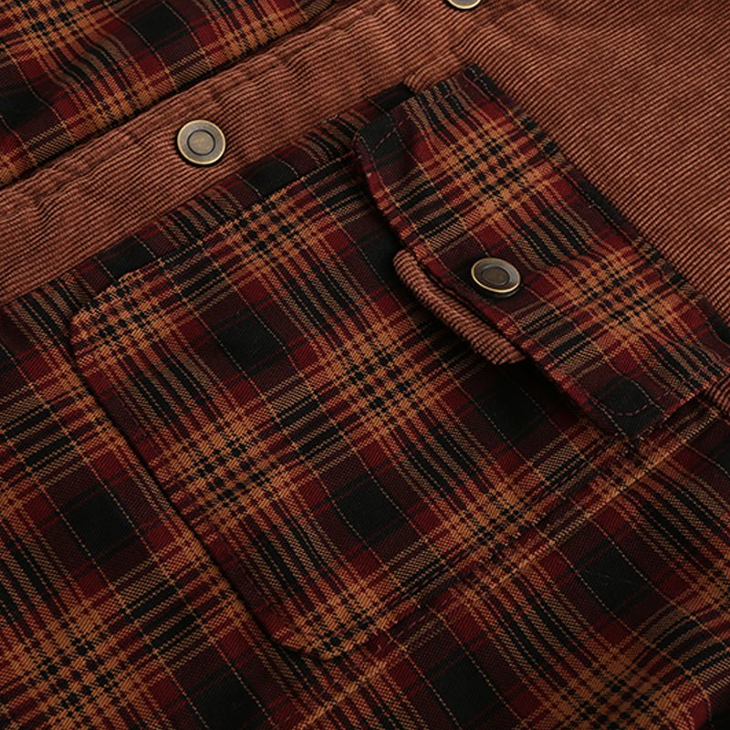 Herren Outdoor Flanelljacke im Karomuster – Freizeit- und Arbeitsjacke mit Fleece-Futter