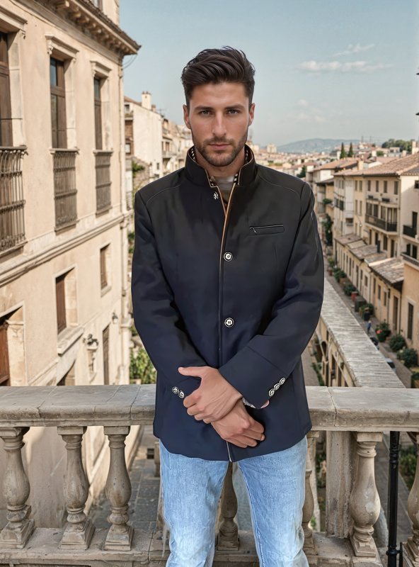 Herren Eleganter Slim Fit Wollmantel mit Abnehmbarem Kragen – Business & Freizeit Mantel