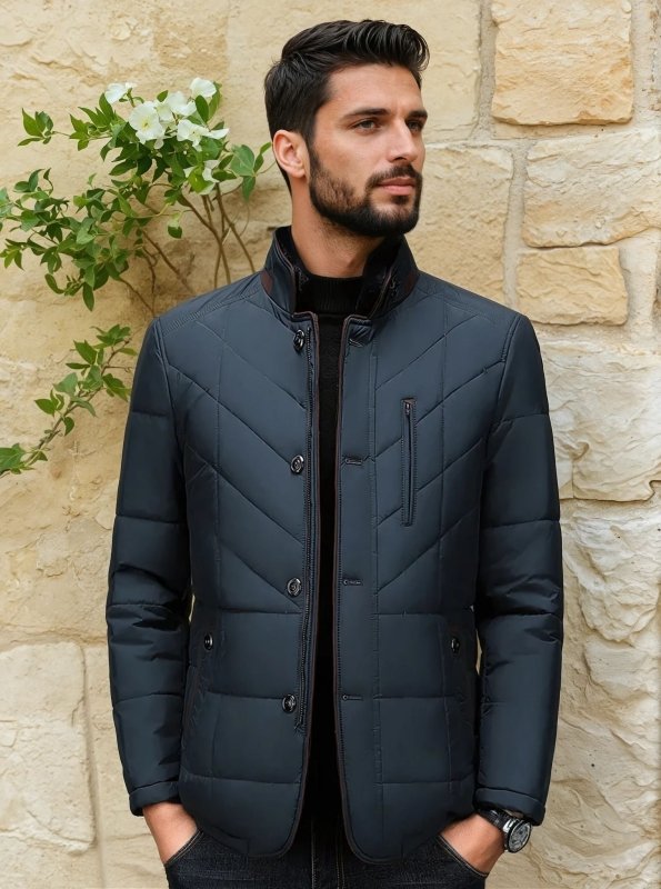 Herren Steppjacke im eleganten Business-Stil – Modisch, gefüttert & vielseitig