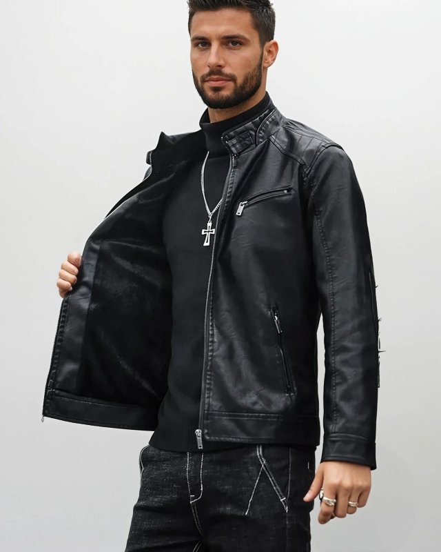 Herren Bikerjacke im modernen Stil für Freizeit und Alltag – Smart & Lässig