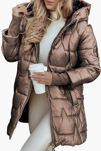 Damen Steppjacke mit Kapuze – Stilvolle Übergangsjacke für Herbst und Winter