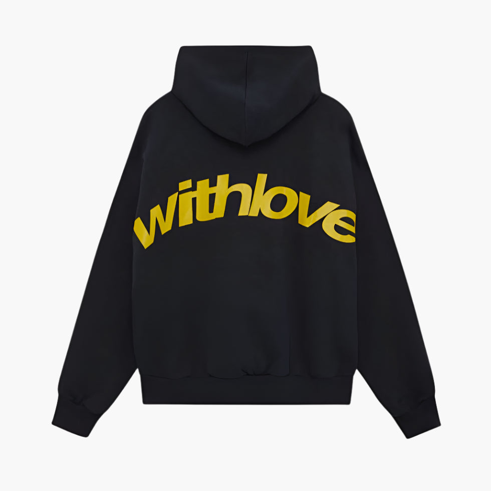Herren Oversized Hoodie Streetwear mit Kapuze und „withlove“-Print – Urban Casual Style