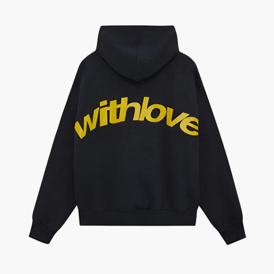 Herren Oversized Hoodie Streetwear mit Kapuze und „withlove“-Print – Urban Casual Style