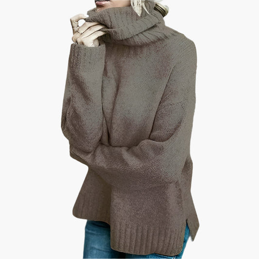 Damen Oversized Rollkragenpullover – Lässiger Strickpullover für entspannte Tage