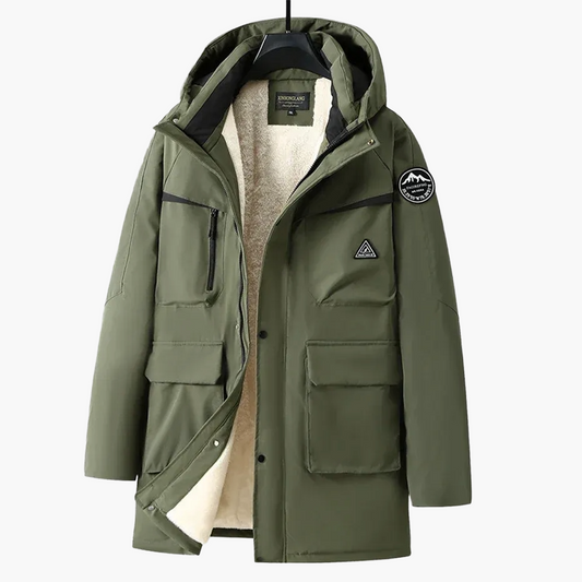 Herren Outdoor Winter Parka mit Kapuze und Fleece-Futter – Extra Große Größen, Warm & Funktional