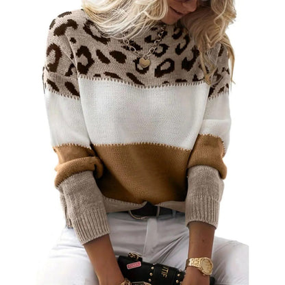 Damen Pullover mit Animal Print – Modischer Strickpullover für Alltag & Freizeit