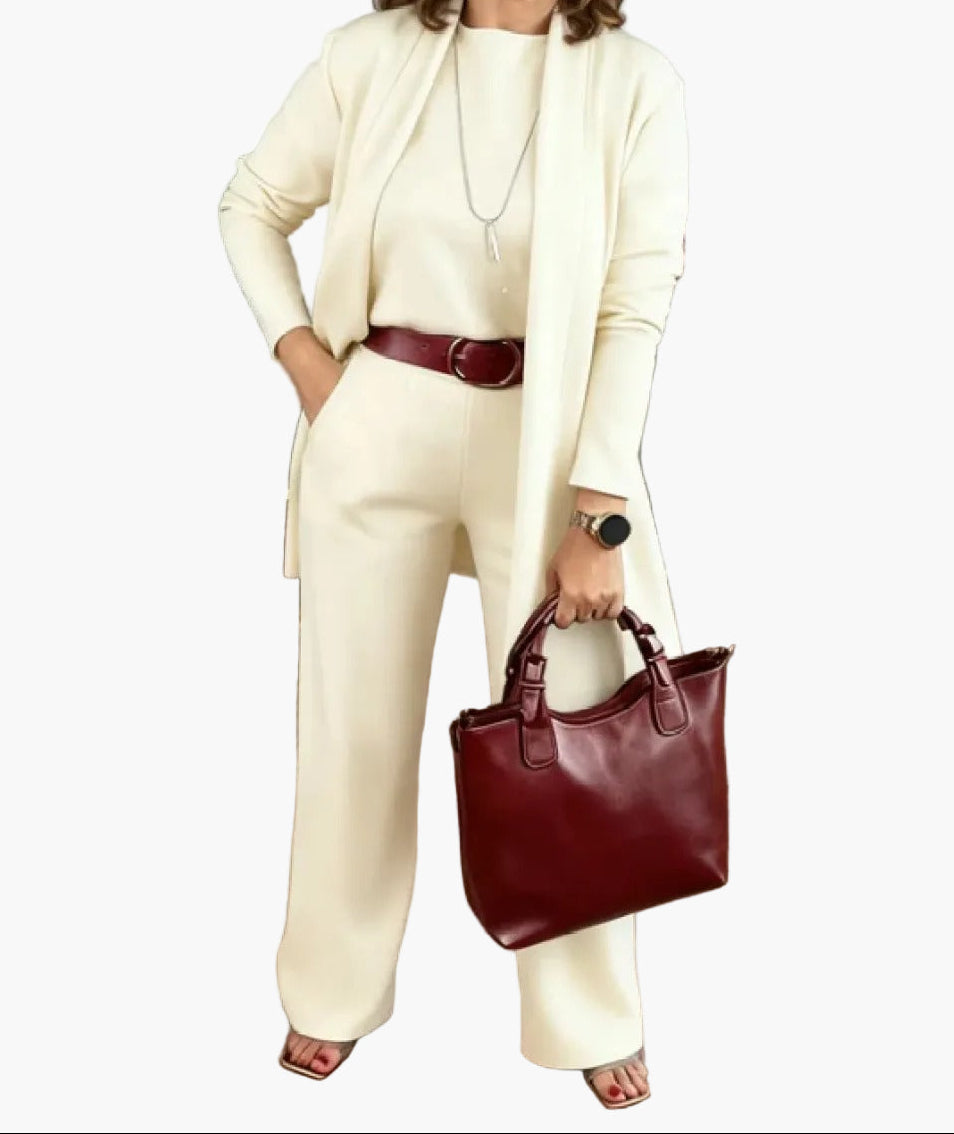 Damen 3-teiliges Business & Freizeit Set – Elegantes Outfit mit Blazer, Shirt & Hose für Büro und Alltag