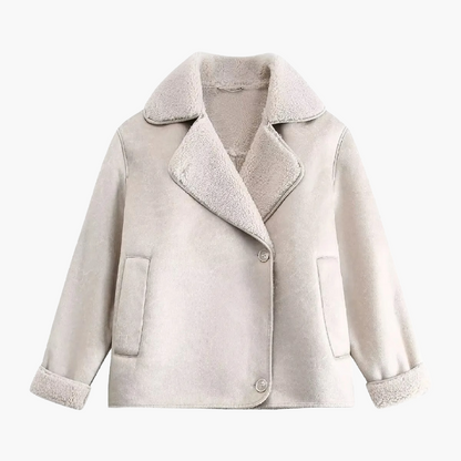 Damen Oversize Shearling Jacke für Herbst & Winter – Modischer Streetwear-Look