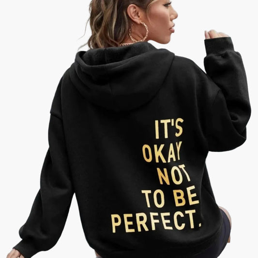 Damen Oversize Hoodie Streetwear mit Spruch – Bequemer Pullover für Herbst und Winter, Urban Style