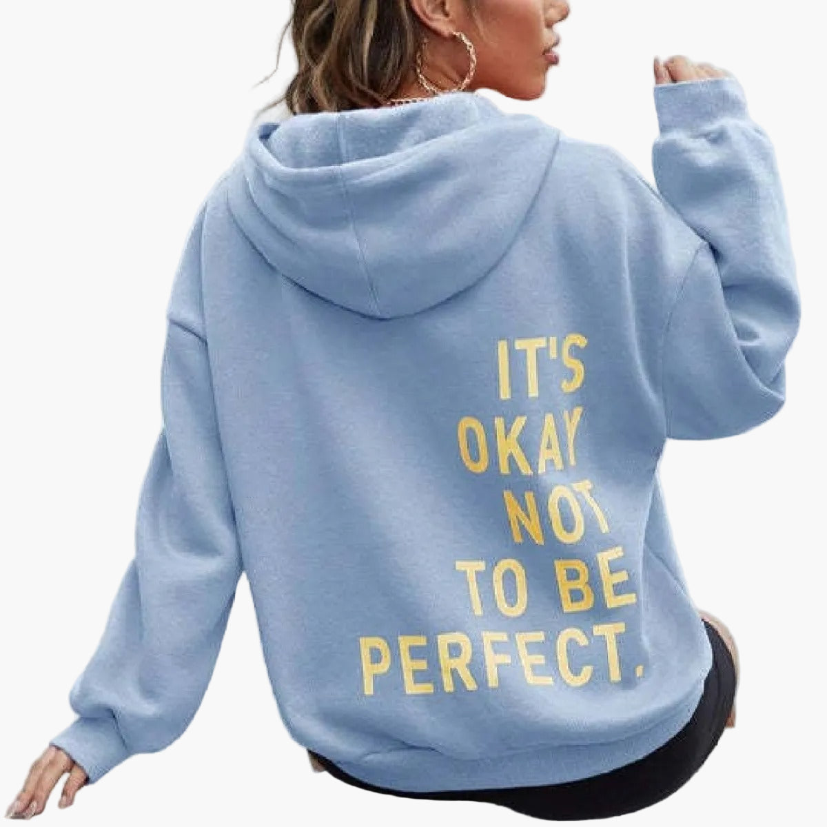 Damen Oversize Hoodie Streetwear mit Spruch – Bequemer Pullover für Herbst und Winter, Urban Style