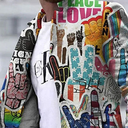 Herren Grafikmantel im Streetstyle – Moderner Statement-Mantel für Alltag & Ausgehen