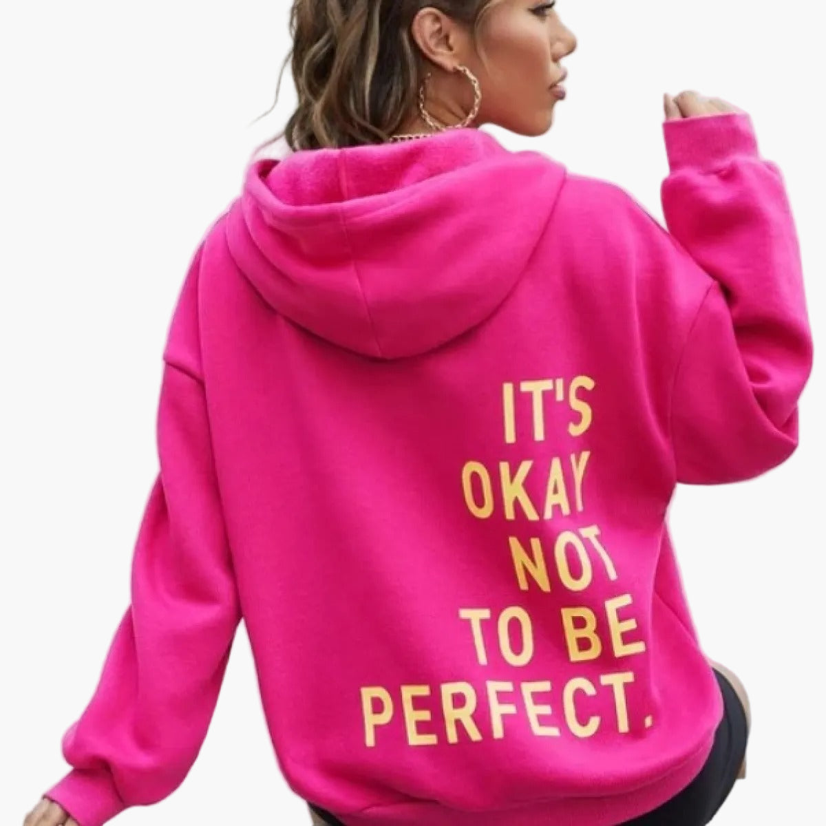 Damen Oversize Hoodie Streetwear mit Spruch – Bequemer Pullover für Herbst und Winter, Urban Style