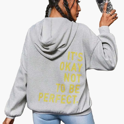 Damen Oversize Hoodie Streetwear mit Spruch – Bequemer Pullover für Herbst und Winter, Urban Style