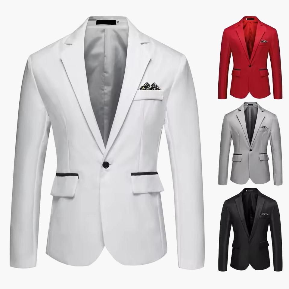 Herren Blazer Modern Einreiher Slim Fit für Business & festliche Anlässe
