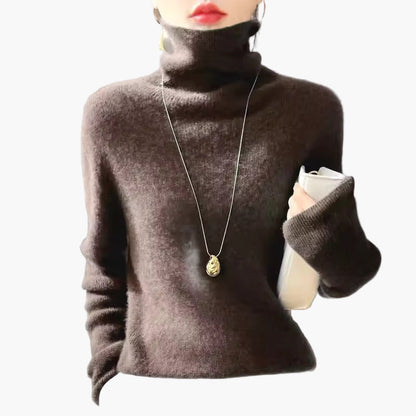 Damen Rollkragenpullover Elegant Weich Herbst Winter Alltagsmode