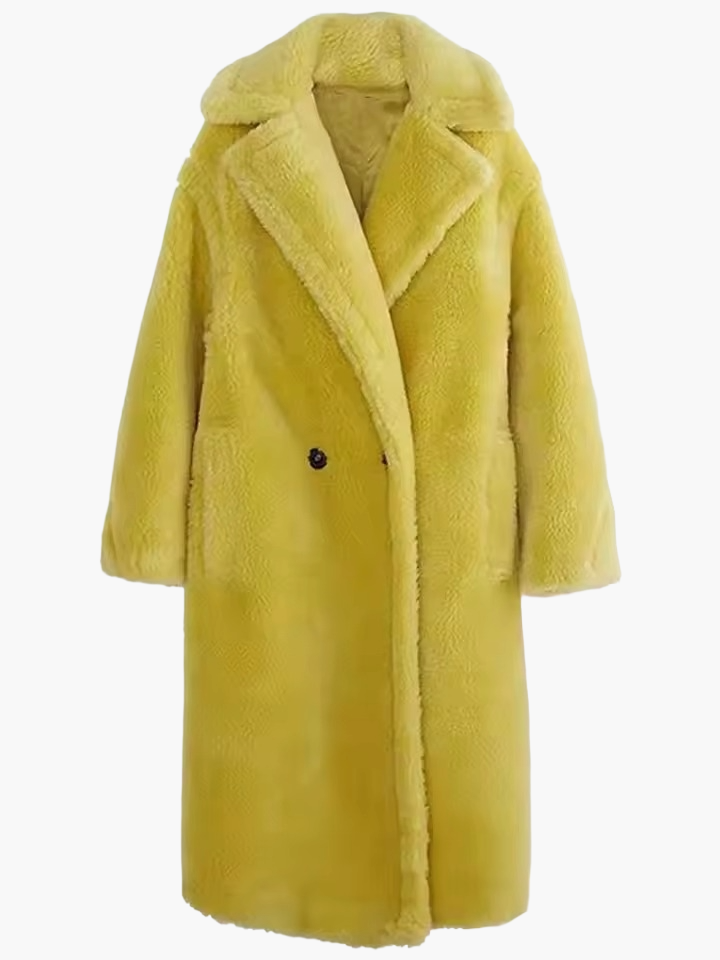 Damen Kuscheliger Oversize Wintermantel – Modischer Langer Plüsch Mantel für Alltag & Streetstyle