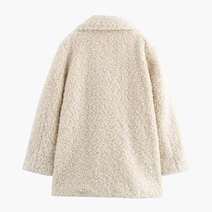 Damen Oversize Teddyfell Wintermantel – Warmer Kuschel-Look für Alltag und Freizeit