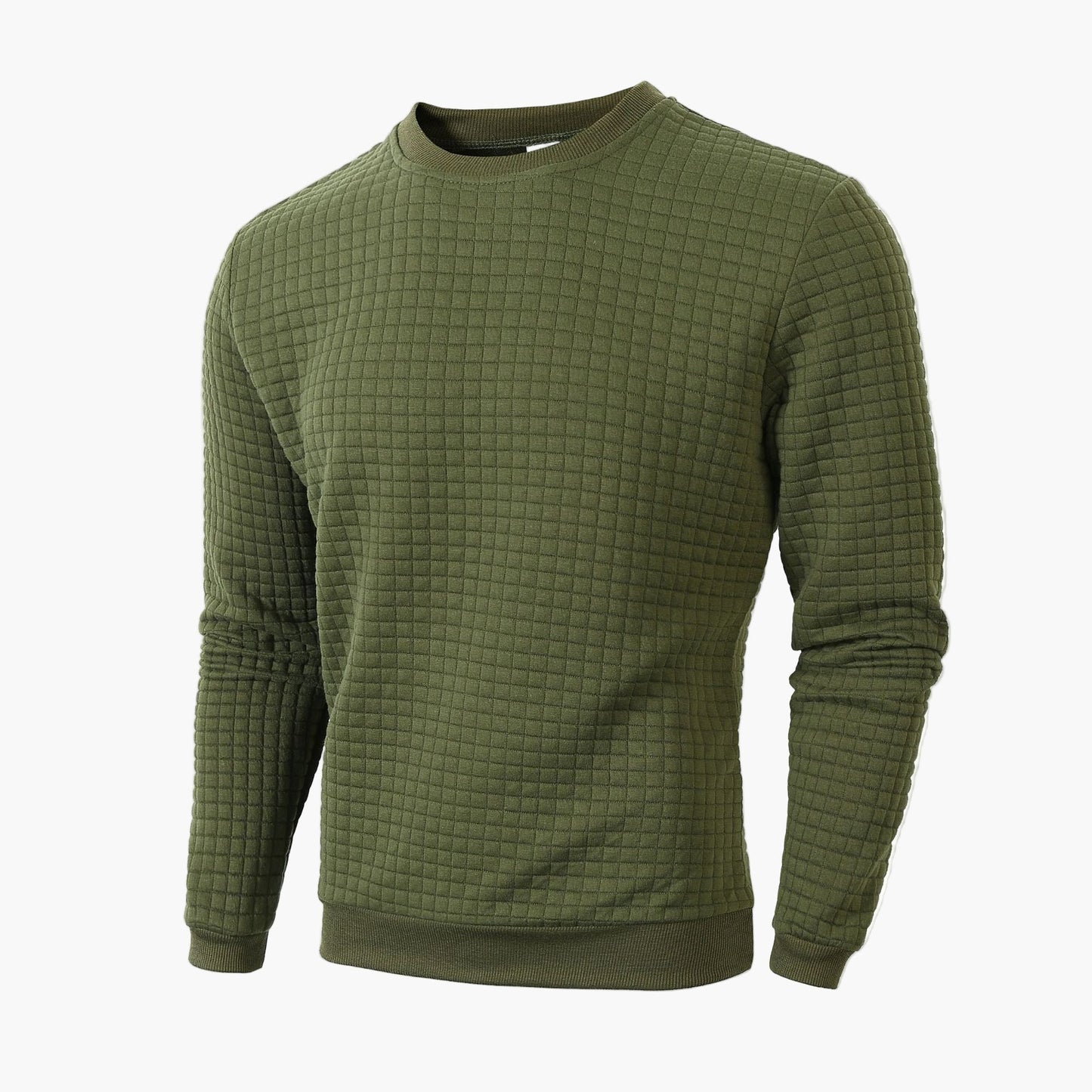 Herren Sweatshirt Stepp-Optik Casual Komfort Rundhals Freizeitpullover