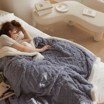Kuschelige Winter-Schlafdecke im Luxus-Stil für Damen und Herren – Flauschige Wohlfühl-Decke für Schlafzimmer und Sofa