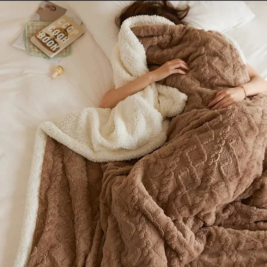Kuschelige Winter-Schlafdecke im Luxus-Stil für Damen und Herren – Flauschige Wohlfühl-Decke für Schlafzimmer und Sofa