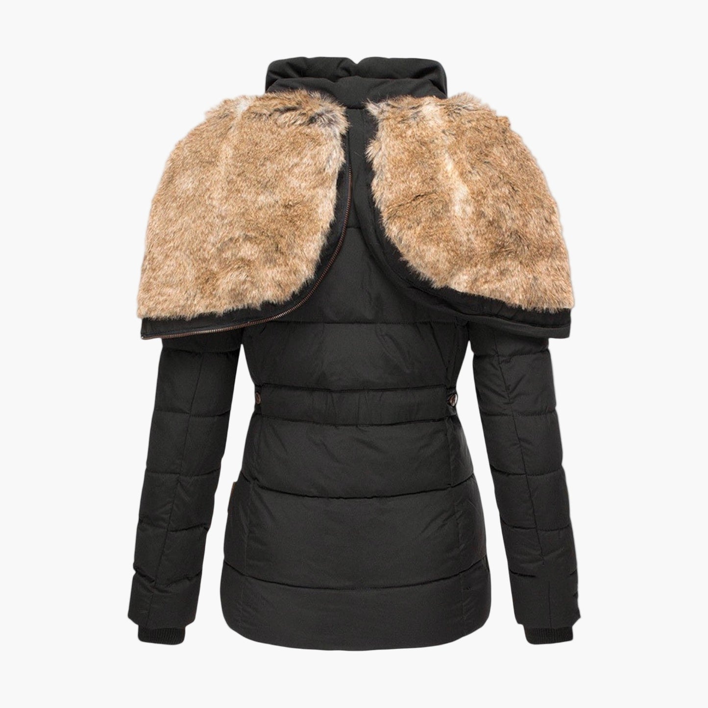 Damen Winterjacke mit Kapuze und Fellfutter – Elegante warme Outdoorjacke für Alltag & Freizeit