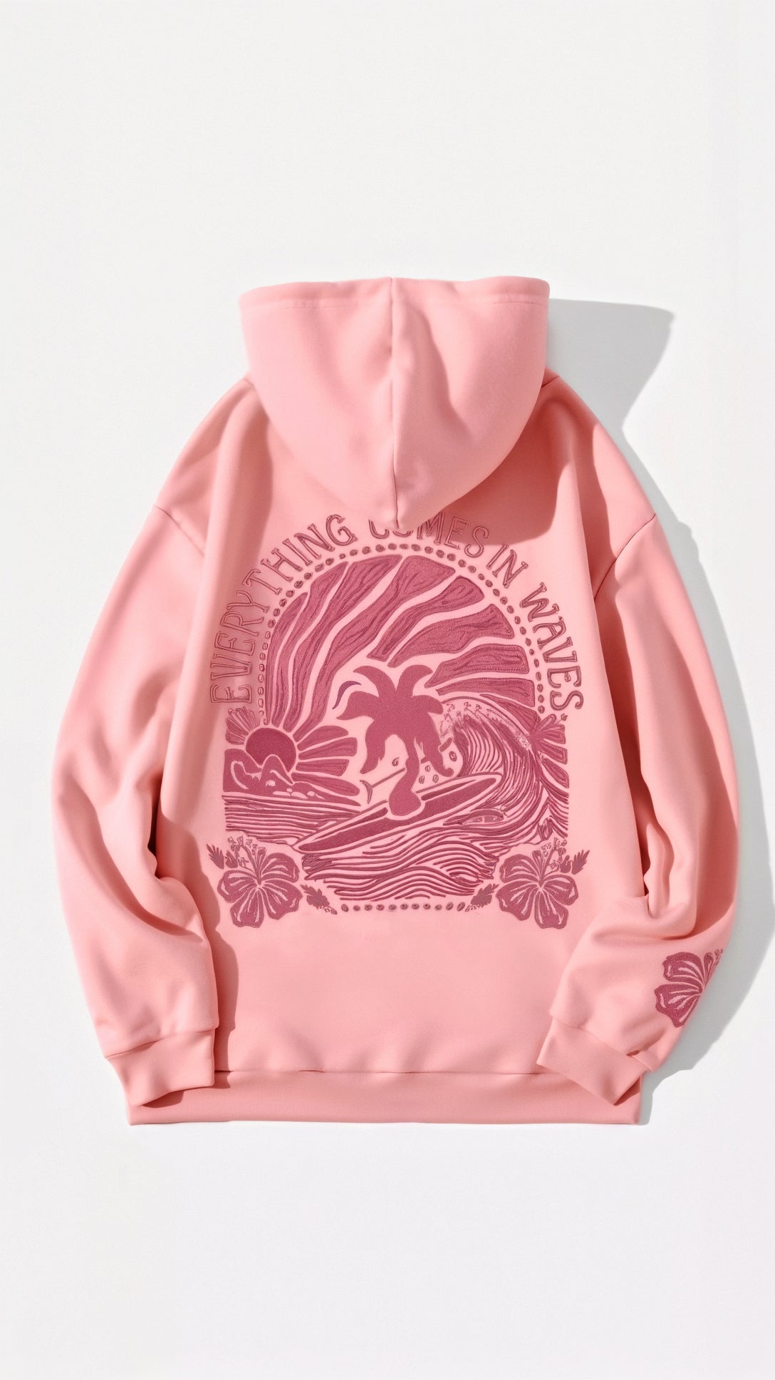 Damen Oversized Kapuzenpullover mit tropischen Stickereien – Lässiger Streetstyle Hoodie für Alltag und Freizeit