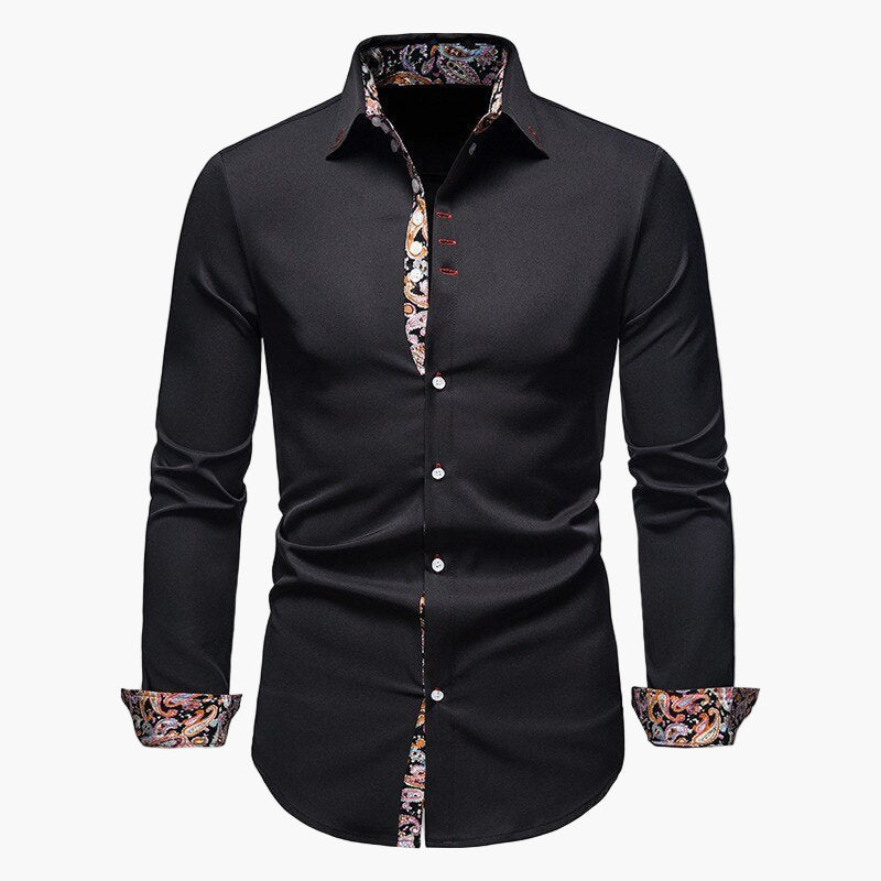 Herren Modernes Langarmhemd mit Paisley-Details – Eleganter Business- und Freizeitstil