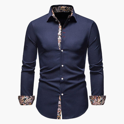 Herren Modernes Langarmhemd mit Paisley-Details – Eleganter Business- und Freizeitstil