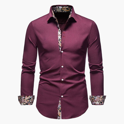 Herren Modernes Langarmhemd mit Paisley-Details – Eleganter Business- und Freizeitstil
