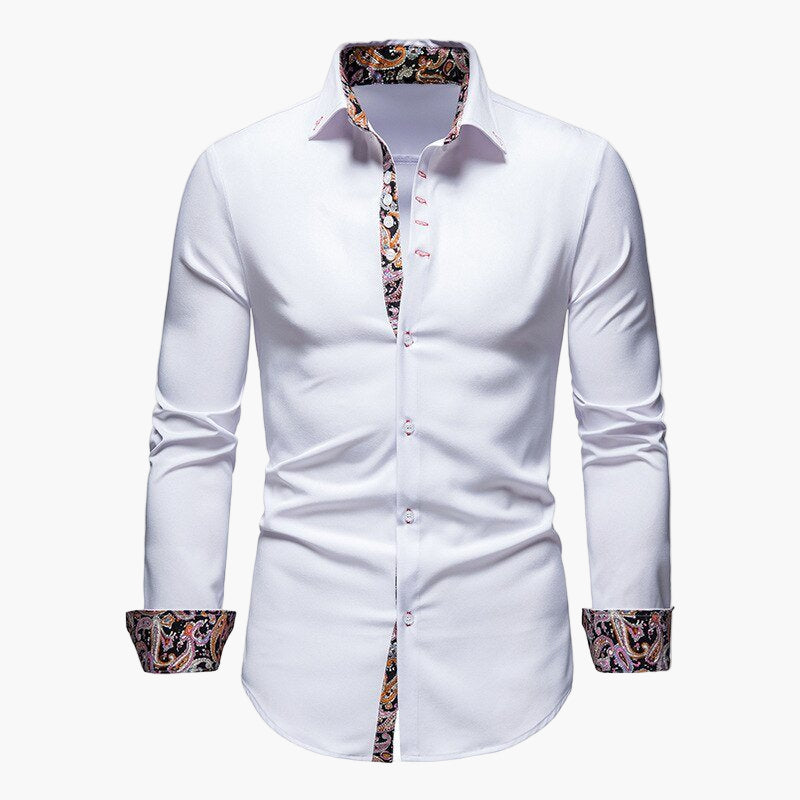 Herren Modernes Langarmhemd mit Paisley-Details – Eleganter Business- und Freizeitstil
