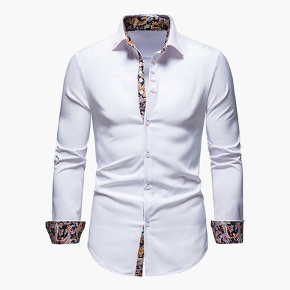Herren Modernes Langarmhemd mit Paisley-Details – Eleganter Business- und Freizeitstil