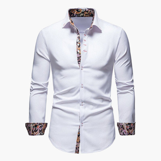 Herren Modernes Langarmhemd mit Paisley-Details – Eleganter Business- und Freizeitstil