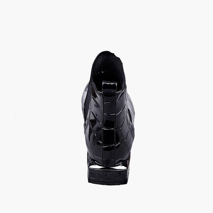 Damen Stiefelette im eleganten Kroko-Look für Herbst und Winter, modischer Komfort für Casual- und Rock-Styles