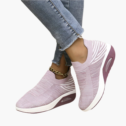 Damen Slip-On Sneaker – Bequeme Freizeitschuhe mit modernem Strickdesign für Alltag und Freizeit