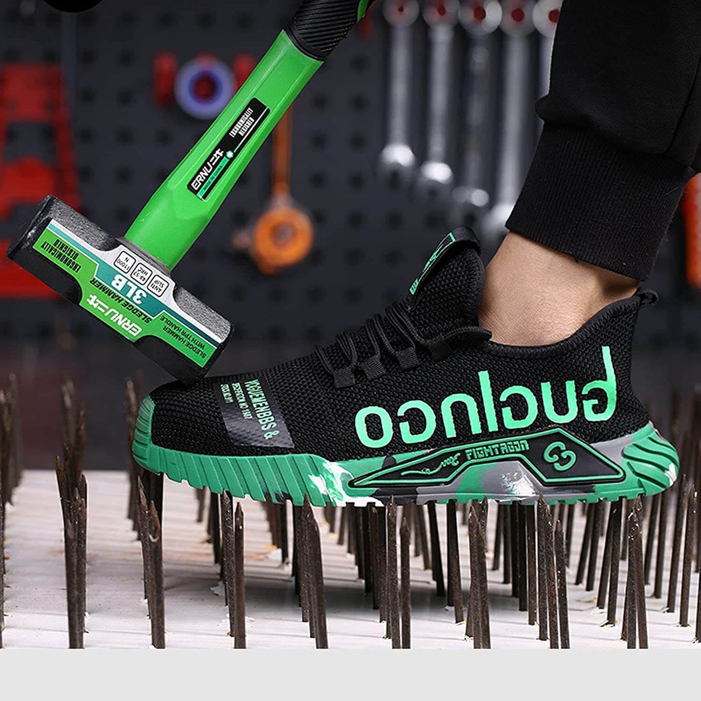 Herren Arbeitsschuhe Sicherheits Sneaker mit Stahlkappe – Atmungsaktive und Leichte Berufsschuhe für Baustelle & Outdoor
