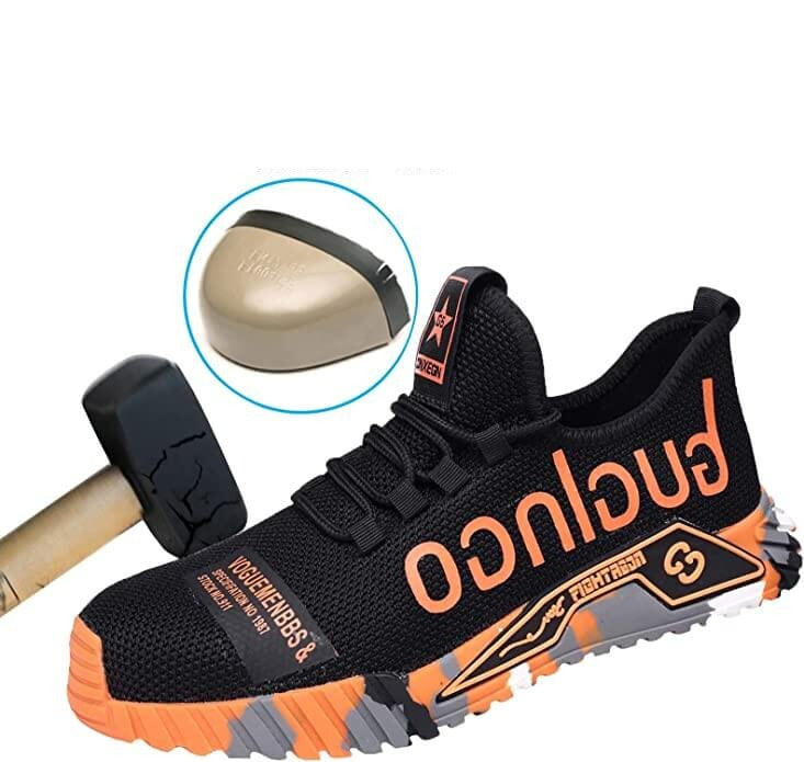Herren Arbeitsschuhe Sicherheits Sneaker mit Stahlkappe – Atmungsaktive und Leichte Berufsschuhe für Baustelle & Outdoor