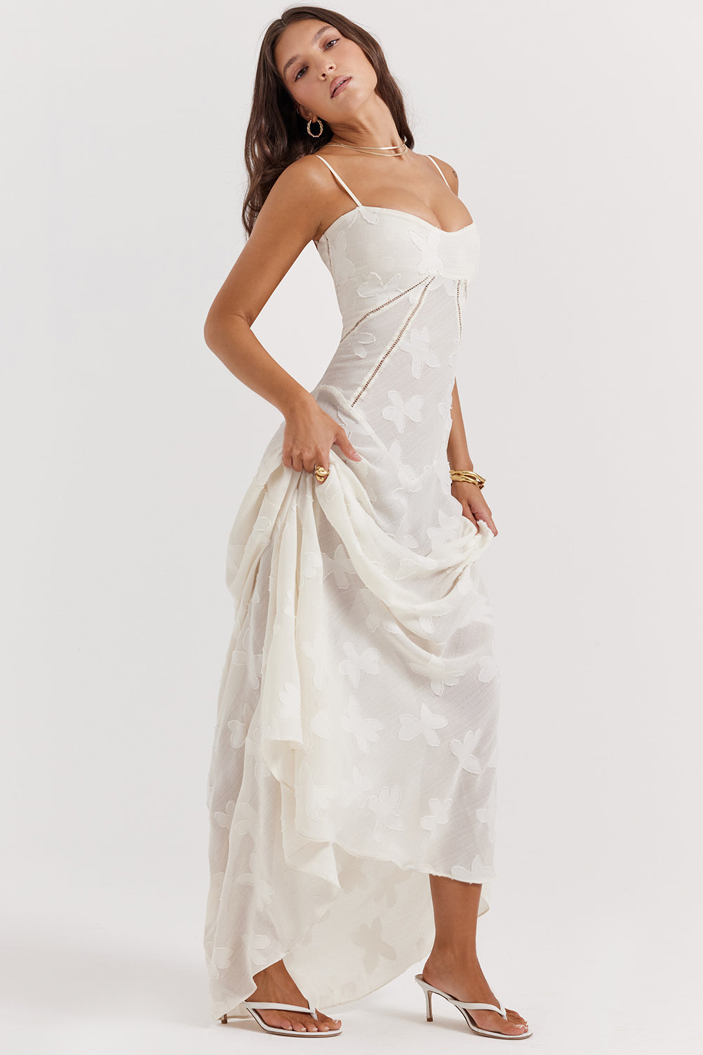 Lucia - Maxikleid mit Blumenspitze