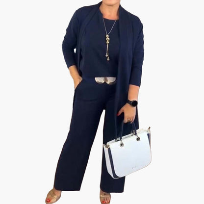 Damen 3-teiliges Business & Freizeit Set – Elegantes Outfit mit Blazer, Shirt & Hose für Büro und Alltag