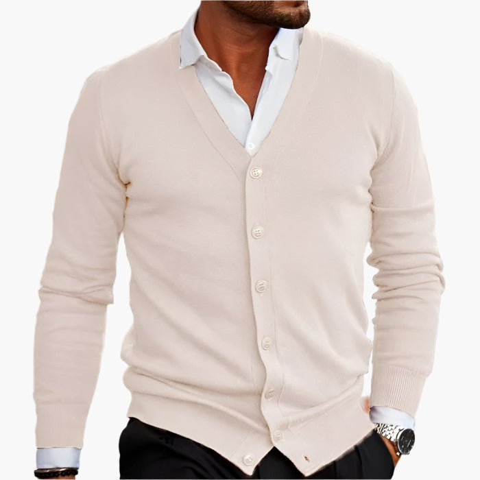 Herren Cardigan – Eleganter Business & Casual Strickpullover mit Knopfleiste und V-Ausschnitt