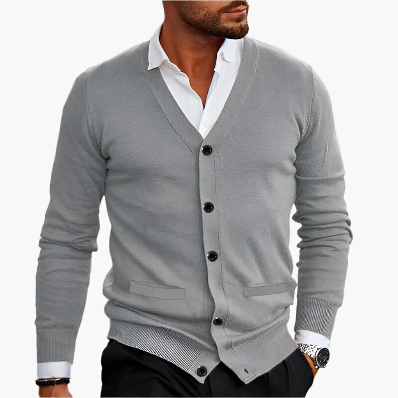 Herren Cardigan – Eleganter Business & Casual Strickpullover mit Knopfleiste und V-Ausschnitt