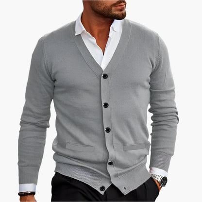 Herren Cardigan – Eleganter Business & Casual Strickpullover mit Knopfleiste und V-Ausschnitt